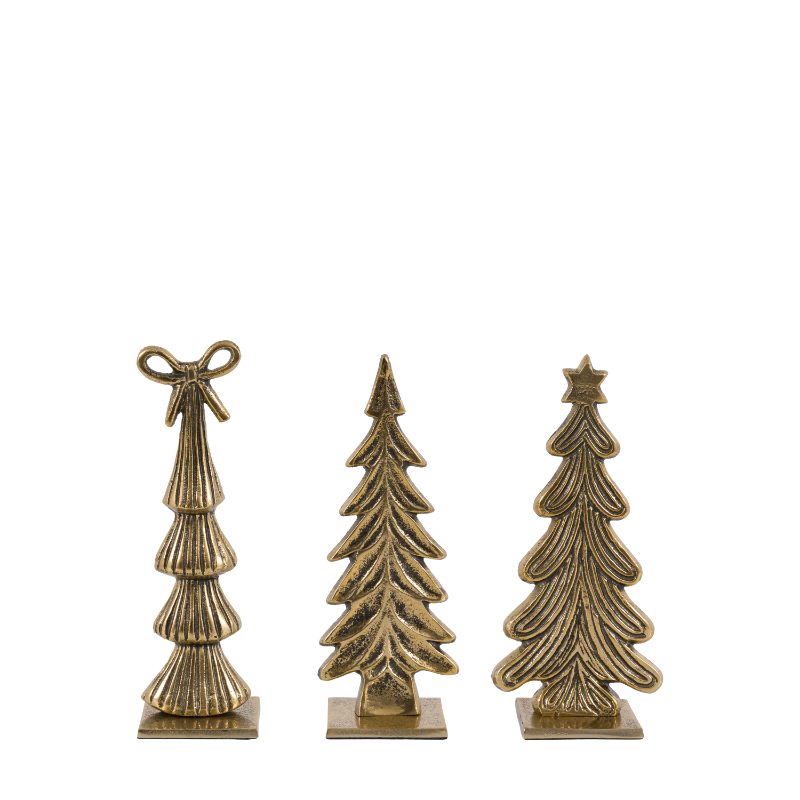 HERITAGE TREE ORNAMENTS GOLD – SET OF 3 | Curated by simply Hazel | Gallery Direct