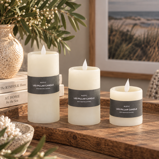 IVORY GLOW LED CANDLES – SET OF 3 Curated by simply Hazel