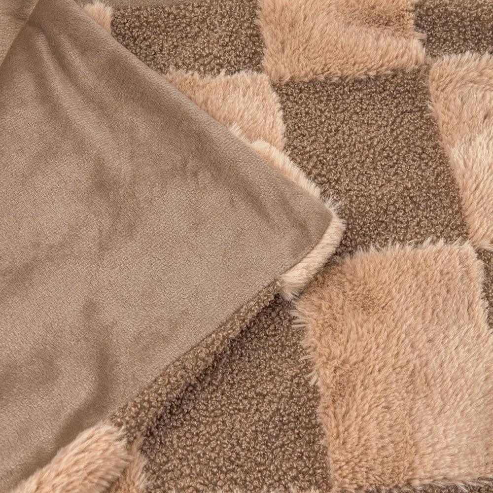 FUR BOUCLÉ CHECK THROW | Furn