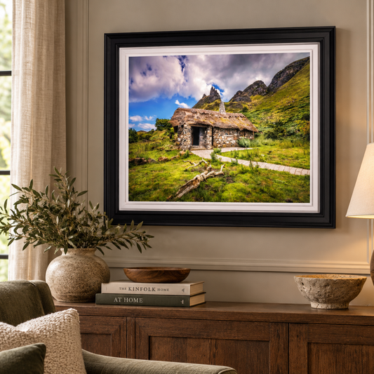 GALBOLY COTTAGE FRAMED PRINT – BLACK FRAME | House of Irish Art