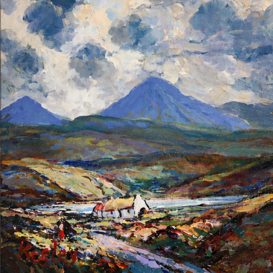 IRISH FISHER VILLAGE FRAMED PRINT – WHITE FRAMEE | House of Irish Art