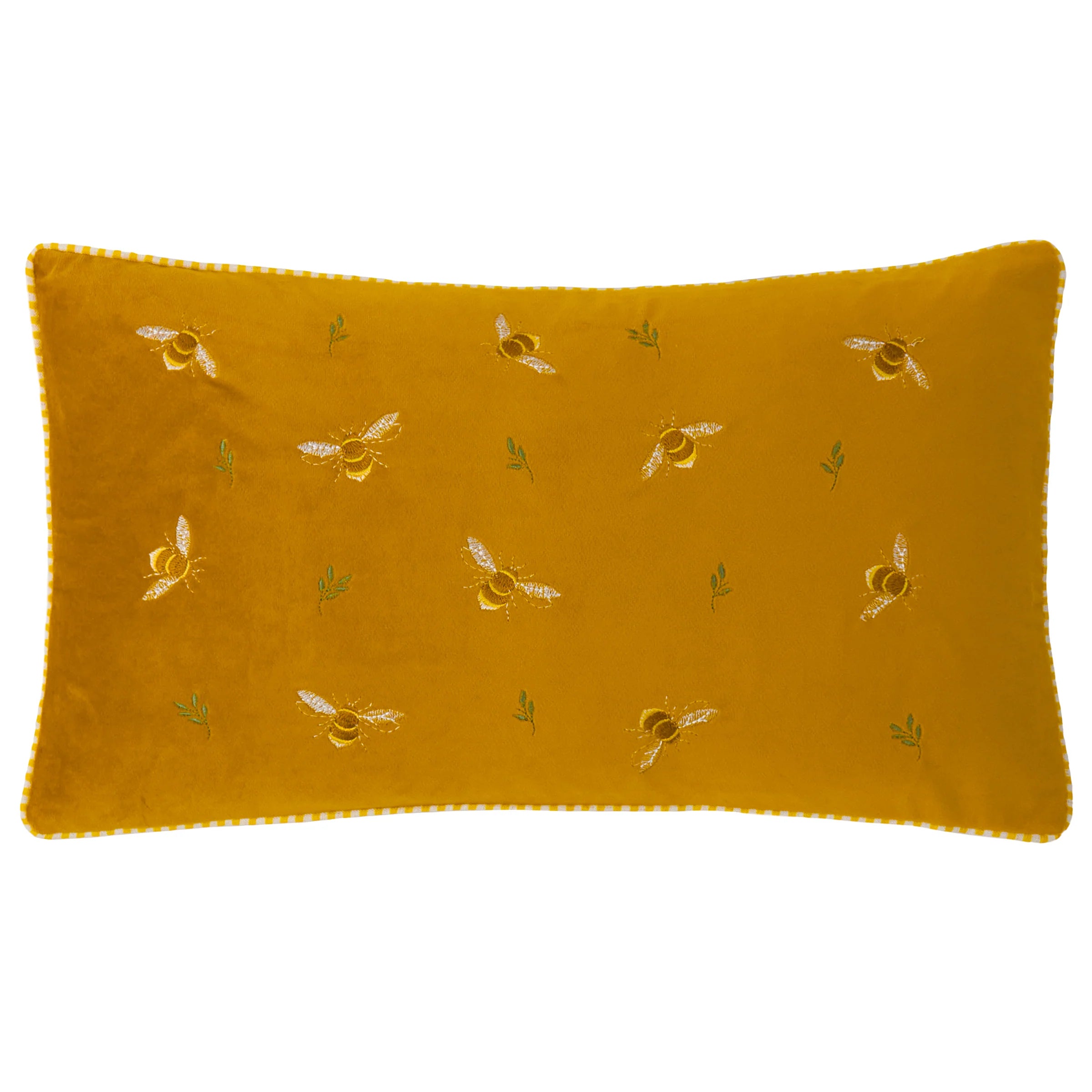 RAMBLE BEES EMBROIDERED VELVET CUSHION by Wylder