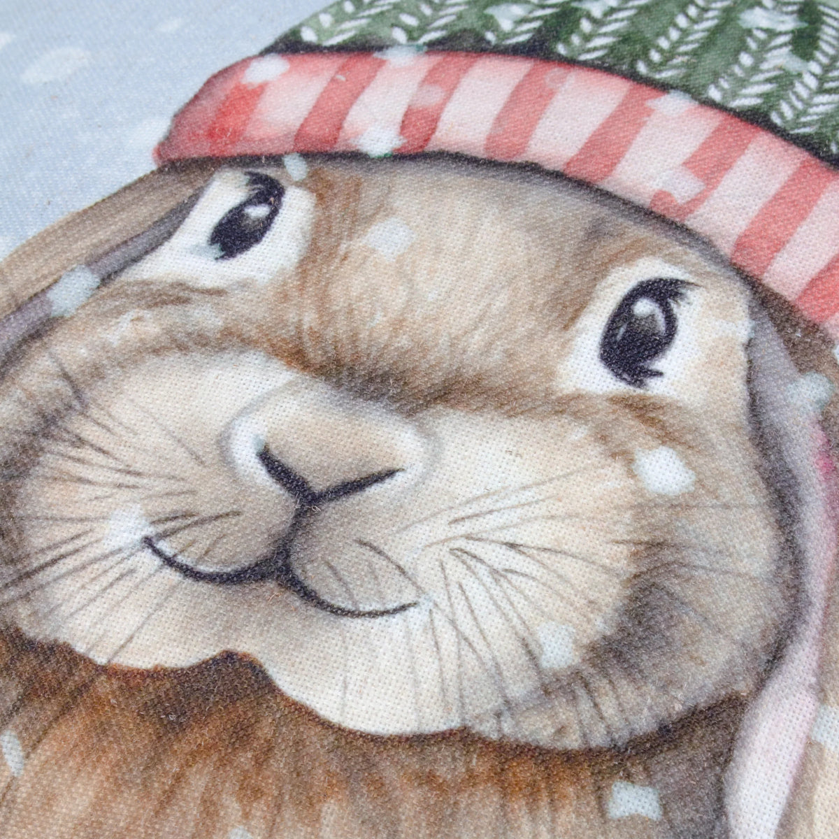 WINTER RABBIT PIPED CUSHION – MULTI by Evans Lichfield