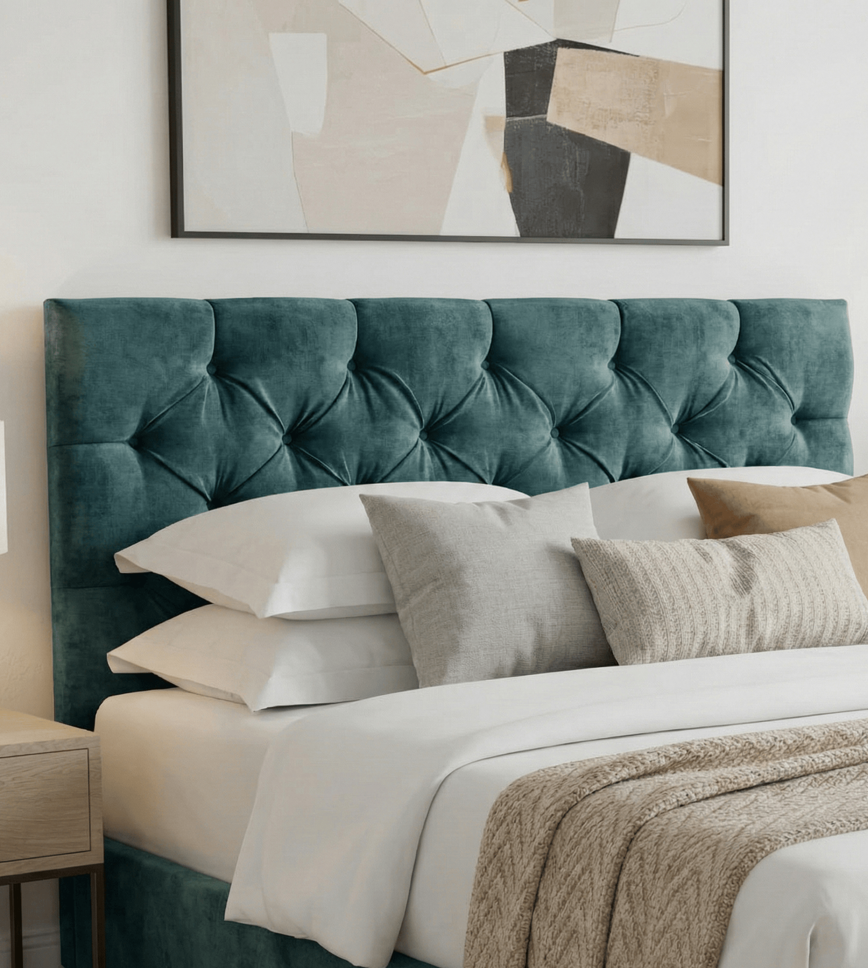 Aurora Aurora Headboard Single 3ft / Spiced Velvet Petrol AURORA STANDARD DIAMOND 27" HEADBOARD by Aurora