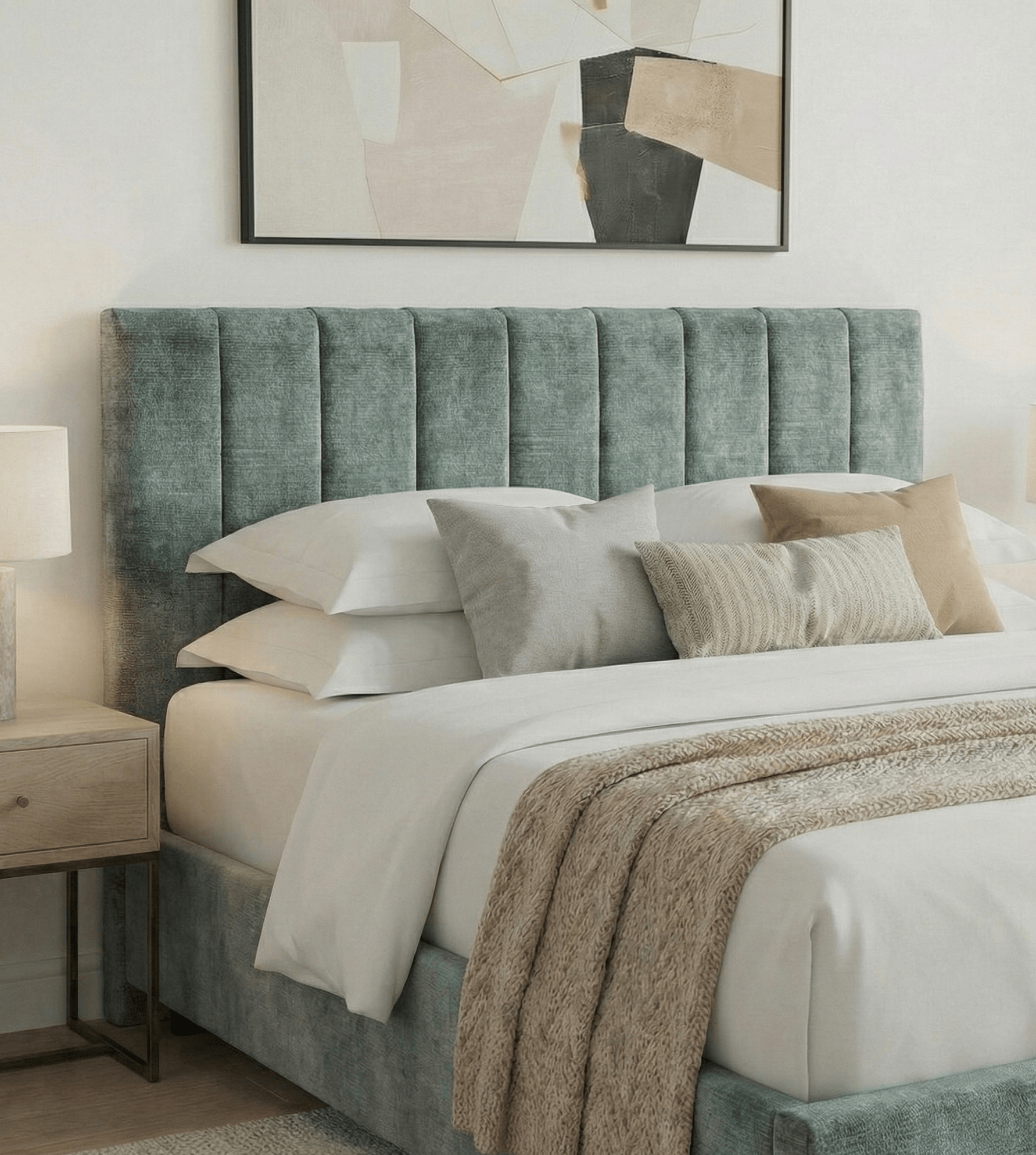 Aurora Aurora Headboard Single 3ft / Spiced Velvet Petrol AURORA STANDARD FLORENCE 27" HEADBOARD by Aurora