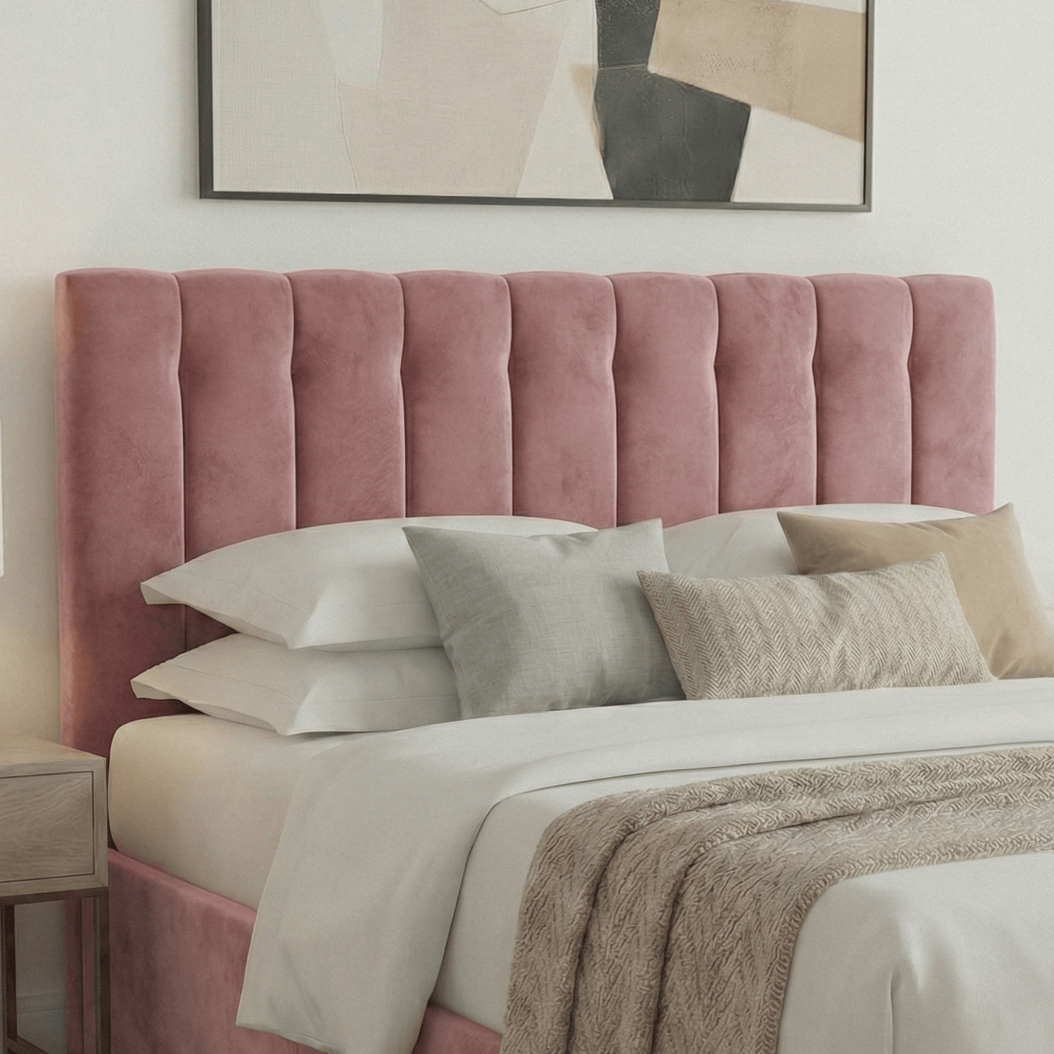 Aurora Aurora Headboard Single 3ft / Spiced Velvet Pink AURORA STANDARD BUTTON TOP 27" HEADBOARD by Aurora