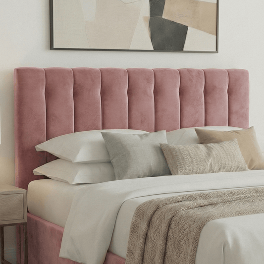 Aurora Aurora Headboard Single 3ft / Spiced Velvet Pink AURORA STANDARD BUTTON TOP 27" HEADBOARD by Aurora
