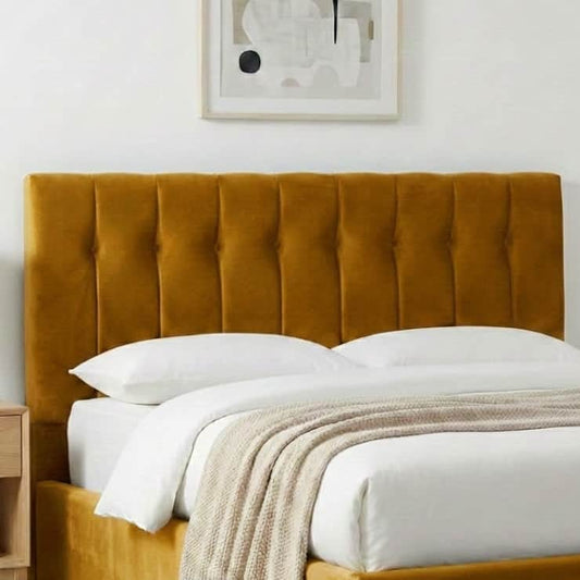 Aurora Aurora Headboard Single 3ft / Spiced Velvet Turmeric AURORA STANDARD BUTTON TOP 27" HEADBOARD by Aurora