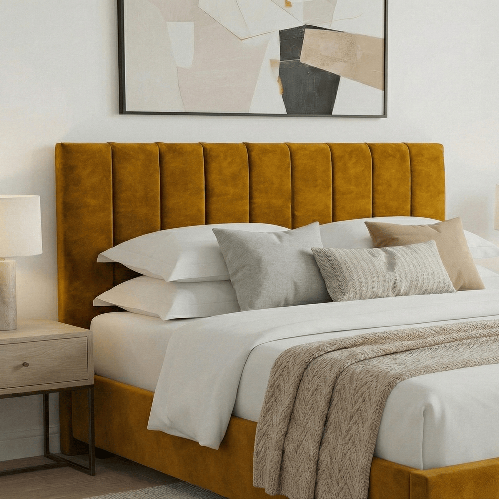 Aurora Aurora Headboard Single 3ft / Spiced Velvet Turmeric AURORA STANDARD FLORENCE 27" HEADBOARD by Aurora