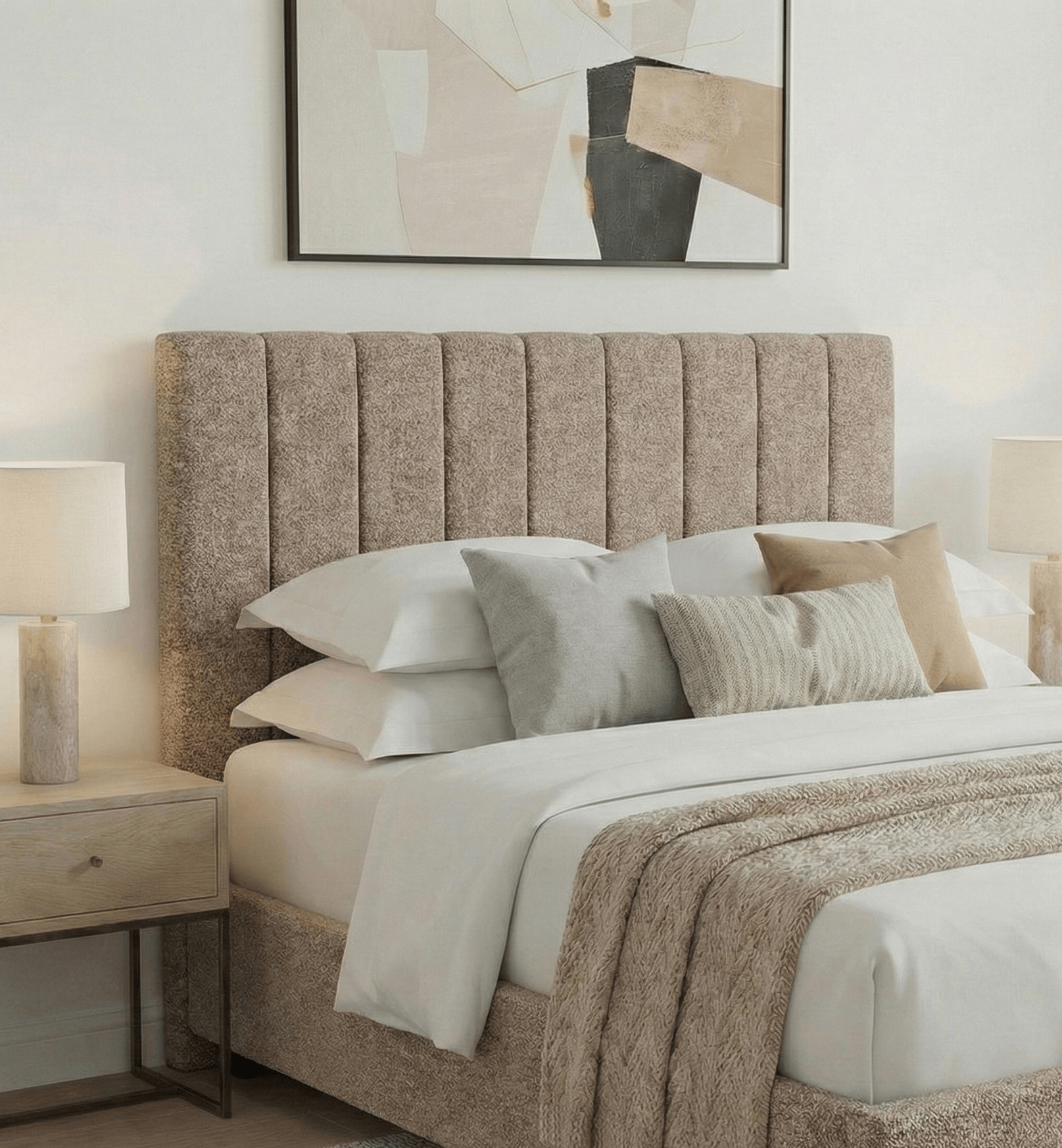 Aurora Aurora Headboard Single 3ft / Wool Latte AURORA STANDARD FLORENCE 27" HEADBOARD by Aurora