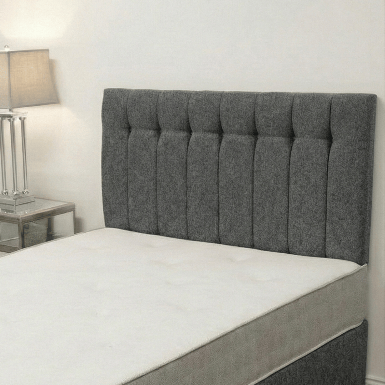 Aurora Aurora Headboard Single 3ft / Wool Steel AURORA STANDARD BUTTON TOP 27" HEADBOARD by Aurora