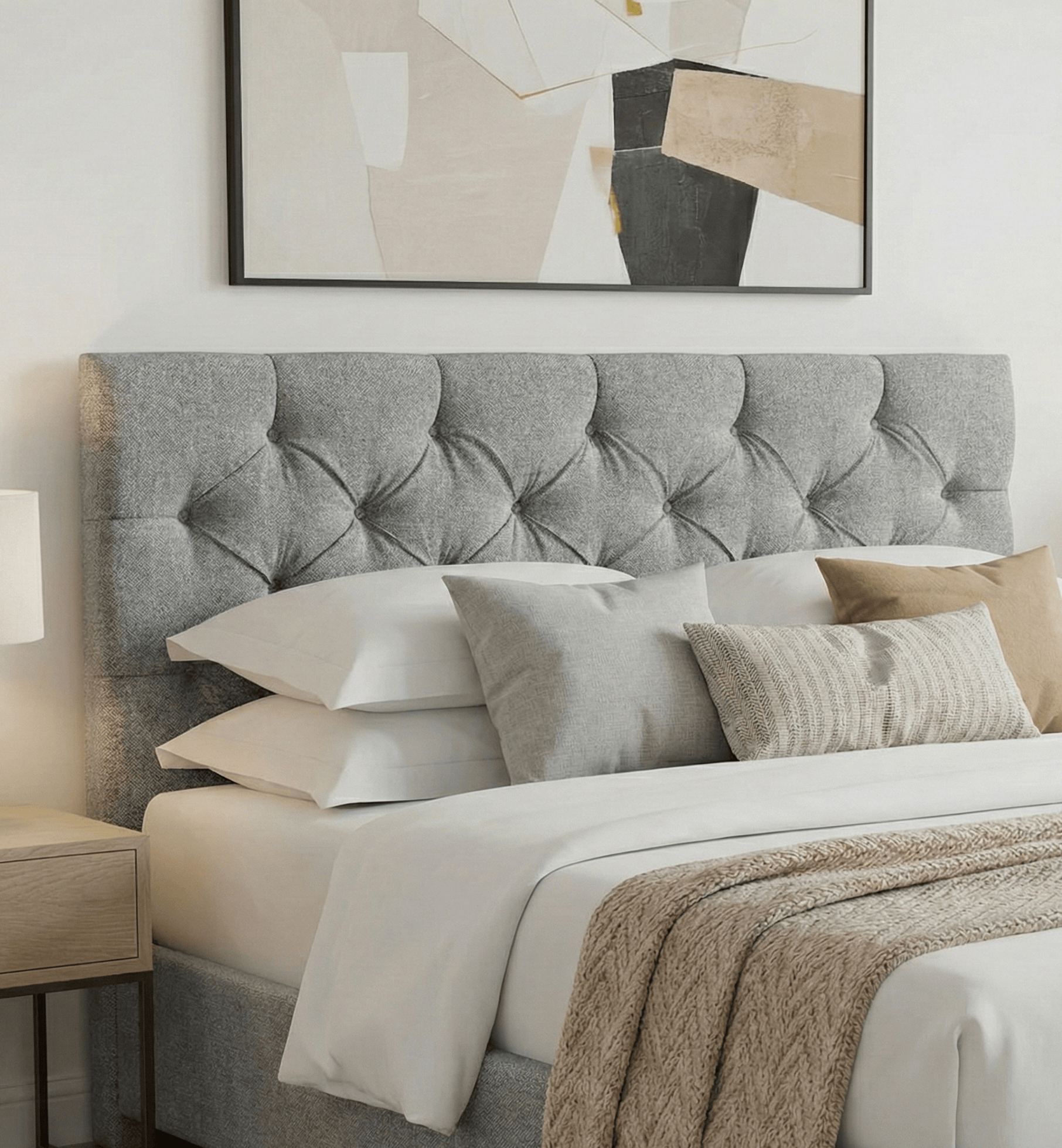 Aurora Aurora Headboard Single 3ft / Wool Steel AURORA STANDARD DIAMOND 27" HEADBOARD by Aurora