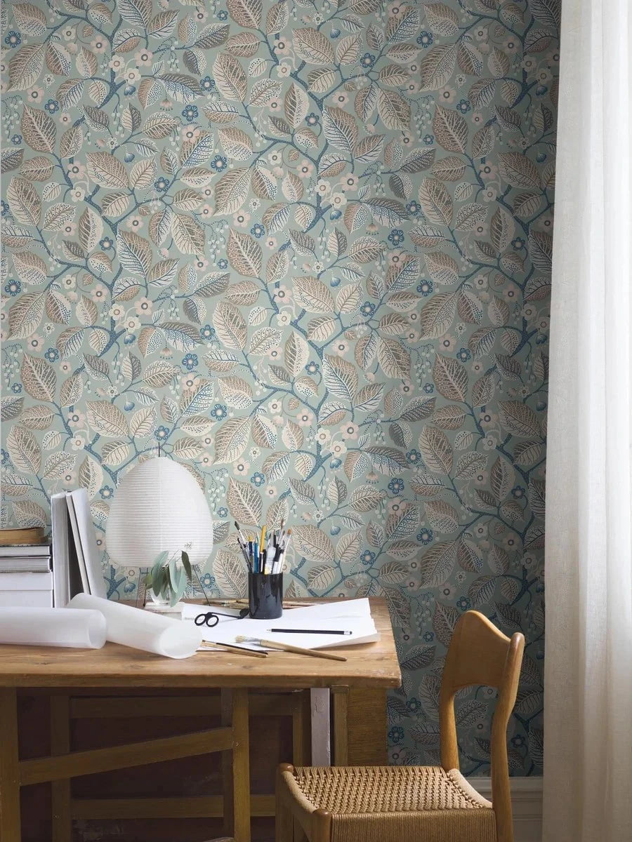 Boråstapeter Boråstapeter Wallpaper Elm Tree Blue – by Boråstapeter