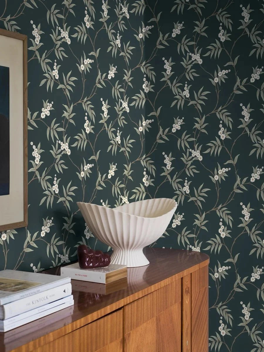 Boråstapeter Boråstapeter Wallpaper Floral Tree Black – by Boråstapeter