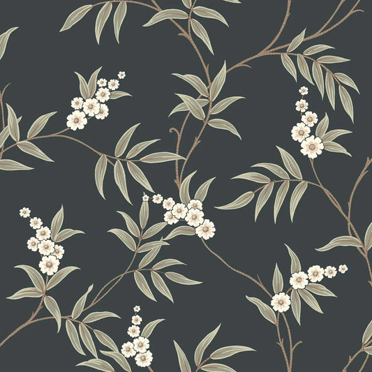 Boråstapeter Boråstapeter Wallpaper Floral Tree Black – by Boråstapeter