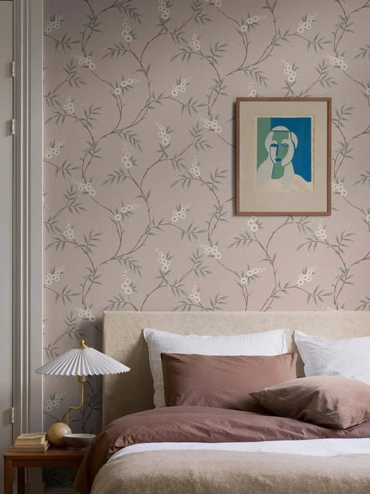 Boråstapeter Boråstapeter Wallpaper Floral Tree Pink – by Boråstapeter