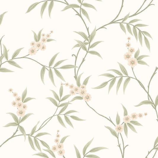 Boråstapeter Boråstapeter Wallpaper Floral Tree White – by Boråstapeter