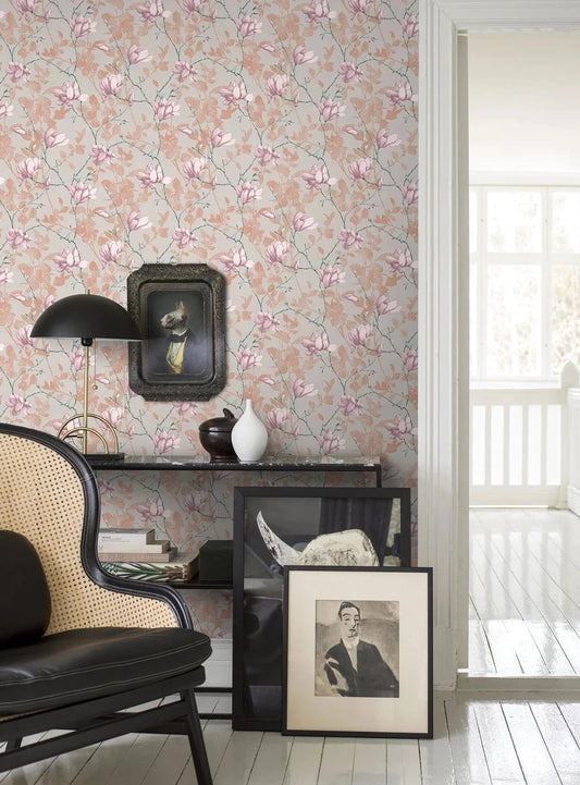 Boråstapeter Boråstapeter Wallpaper Lilly Tree Blush Wallpaper by Boråstapeter (10 metre roll)
