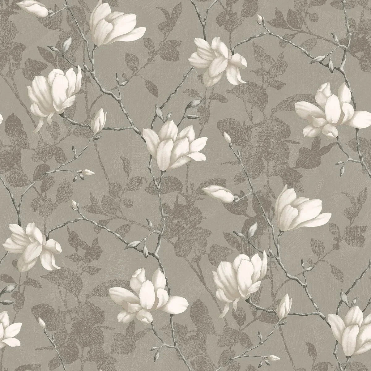 Boråstapeter Boråstapeter Wallpaper Lilly Tree Soft Grey Wallpaper by Boråstapeter (10 metre roll)