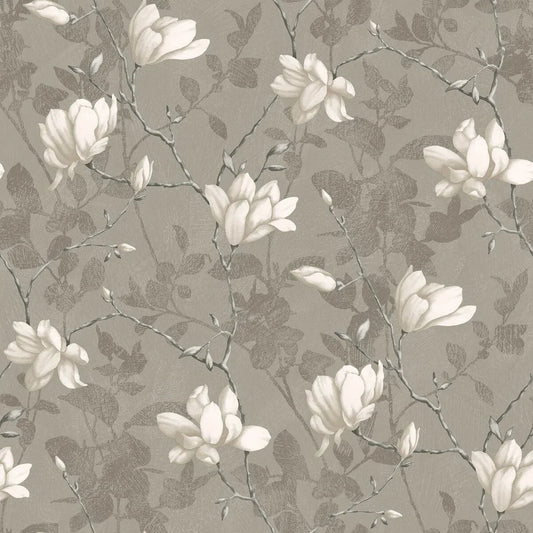 Boråstapeter Boråstapeter Wallpaper Lilly Tree Soft Grey Wallpaper by Boråstapeter (10 metre roll)