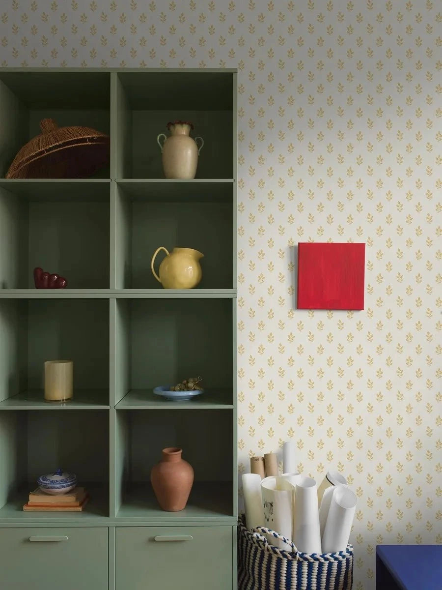 Boråstapeter Boråstapeter Wallpaper Little Oak Yellow – by Boråstapeter (10 metre roll)