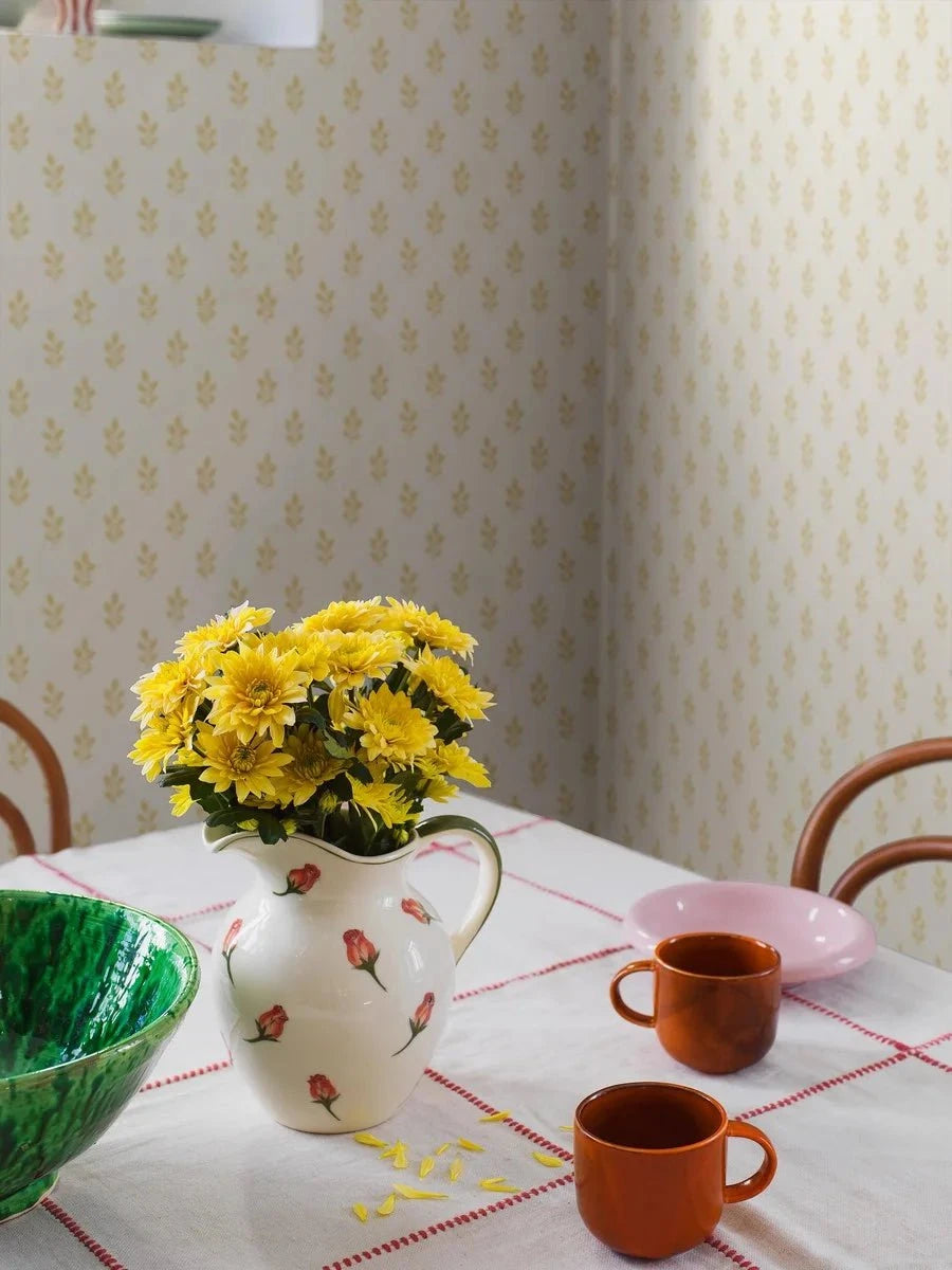 Boråstapeter Boråstapeter Wallpaper Little Oak Yellow – by Boråstapeter (10 metre roll)