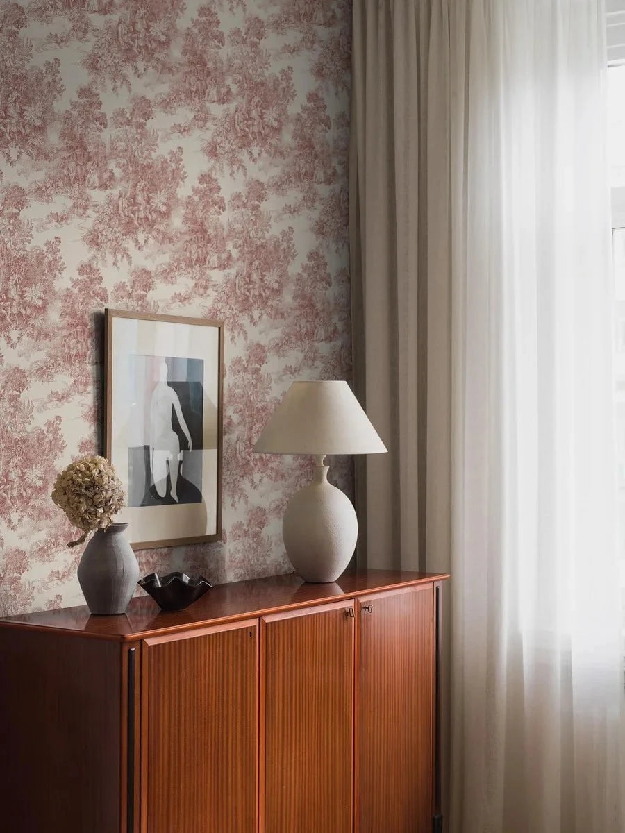 Boråstapeter Boråstapeter Wallpaper Toile de Jouy Red – by Boråstapeter