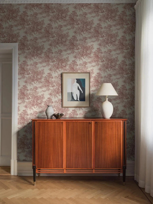 Boråstapeter Boråstapeter Wallpaper Toile de Jouy Red – by Boråstapeter