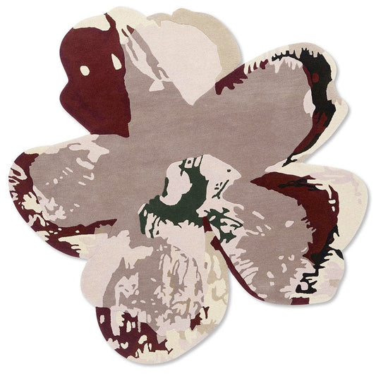 Brink & Campman Designer Rugs 150 cm round / 4’11” round / Burgundy Ted Baker - Shaped Magnolia