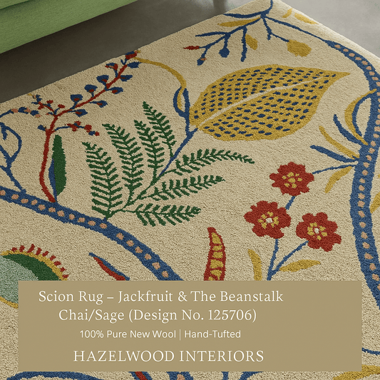 Brink & Campman Designer Rugs JACKFRUIT & THE BEANSTALK  Chai / Sage | Design No. 125706 by Scion