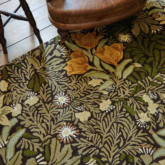 Brink & Campman Designer Rugs Morris & Co. Bower Pure Wool Rug (available in Indigo or Twining Vine Green) by Brink & Campman
