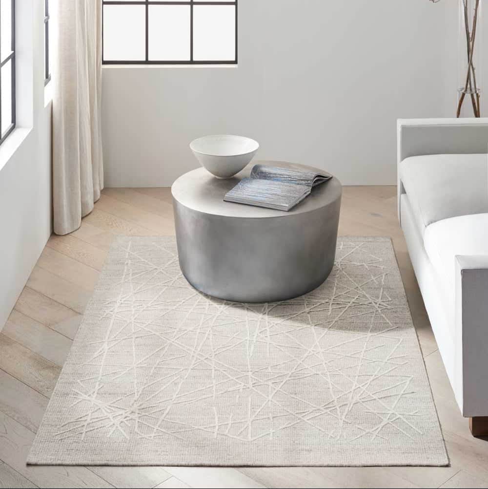 Calvin Klein (Nourison & Home) Designer Rugs 160 cm by 221 cm (5 ft 3 in by 7 ft 3 in) / Grey CALVIN KLEIN WANDER WND01 AREA RUG by Nourison