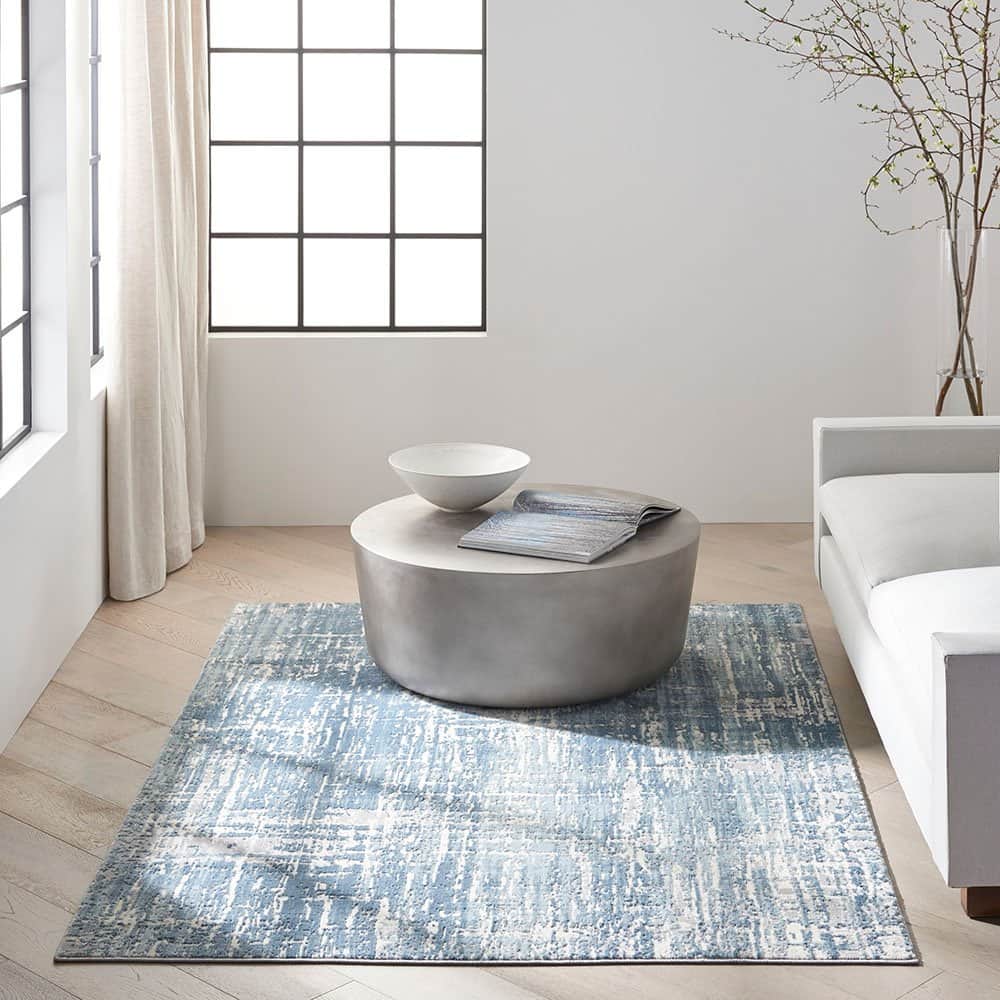 Calvin Klein (Nourison & Home) Designer Rugs 97 cm by 152 cm (3 ft 2 in by 5 ft) / Ivory and Seaglass CALVIN KLEIN ENCHANTING ECH04 AREA RUG by Nourison