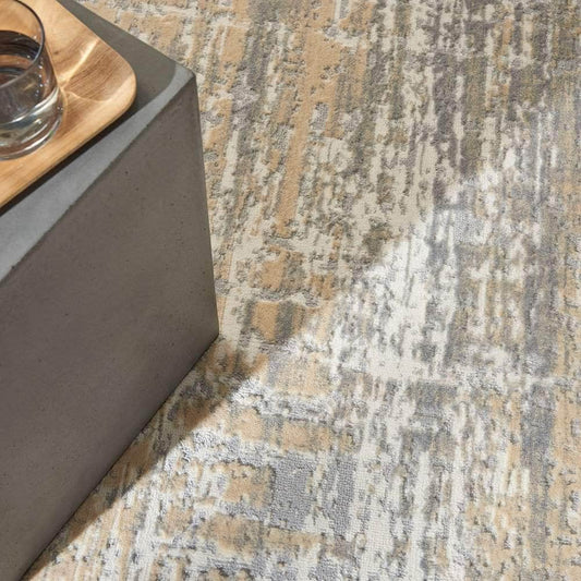 Calvin Klein (Nourison & Home) Designer Rugs Calvin Klein Enchanting series rug in Grey Beige Ivory