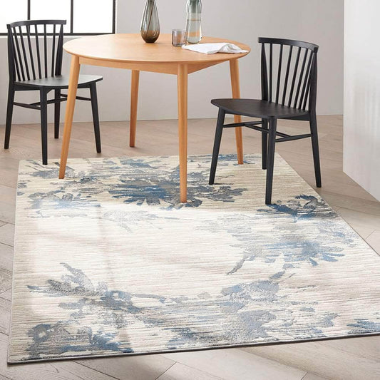 Calvin Klein (Nourison & Home) Designer Rugs Calvin Klein Enchanting series rug in Ivory Grey Blue