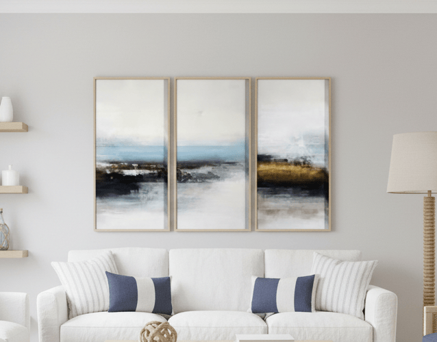 Camelot Print Sea Edge Triptych I, II, III set