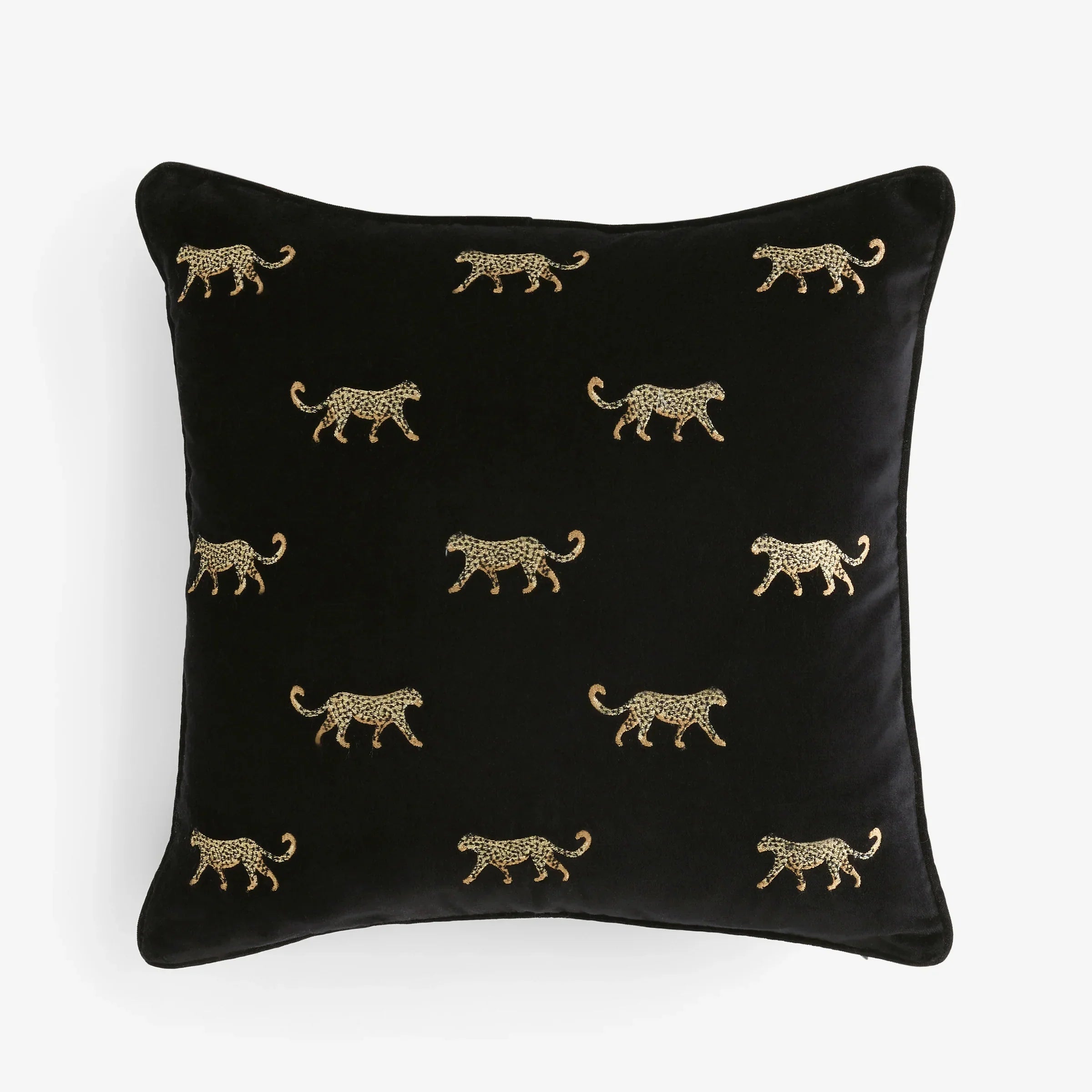 Clarke & Clarke Cushions DUMA EMBROIDERED VELVET CUSHION NOIR by Clarke & Clarke