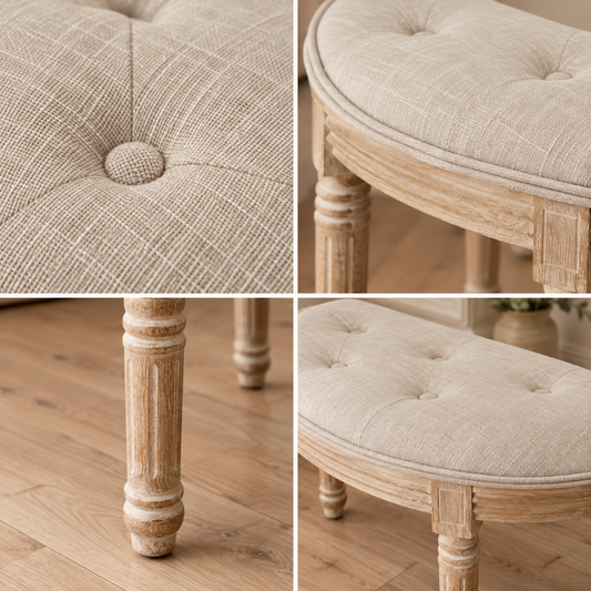 CLAUDETTE FOOTSTOOL IN NATURAL by Voyage Maison