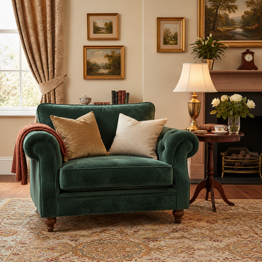 ERIN SNUGGLE SEAT – EMERALD GREEN SHOP DISPLAY UNIT simply HAZEL | Handmade and Upholstered in Ireland