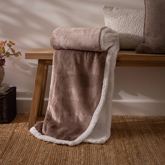 Essentials (Riva Home) Throw LUX SHERPA FLEECE THROW – MOCHA by Essentials (Copy)