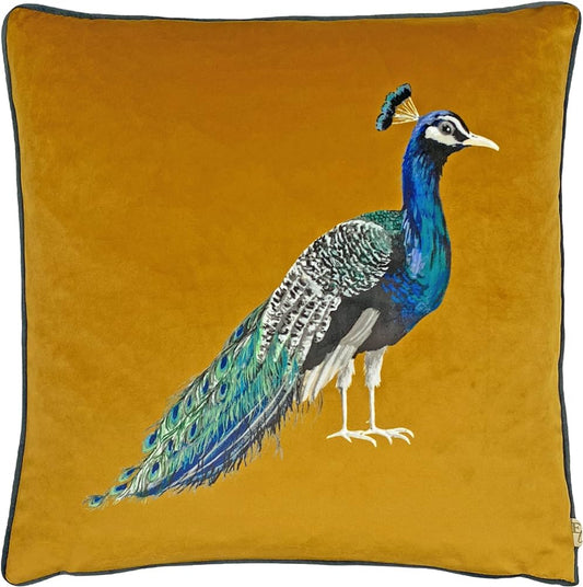 Evans Litchfield Cushions Premium Saffron Peacock feather filled Cushion by Evans Lichfield