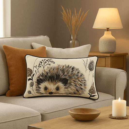 Evans Litchfield (Riva Home) Evans Lichfield Cushion Elwood Hedgehog Cushion – Black/Cream By Evans Litchfield