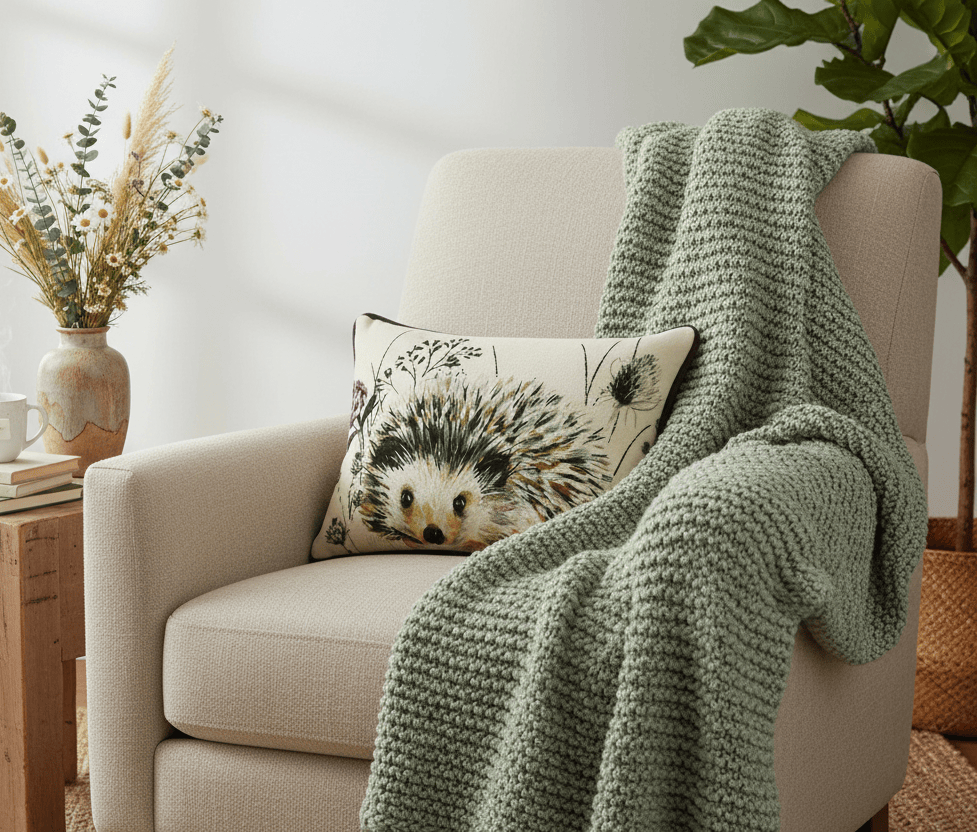 Evans Litchfield (Riva Home) Evans Lichfield Cushion Elwood Hedgehog Cushion – Black/Cream By Evans Litchfield