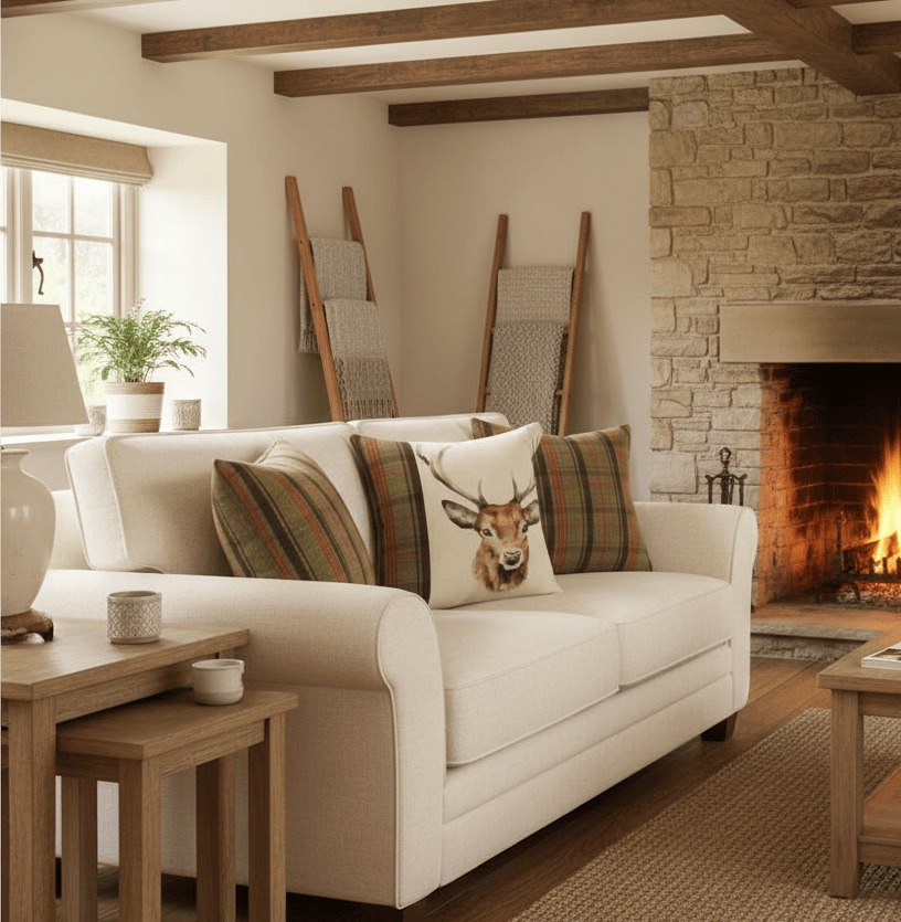 Evans Litchfield (Riva Home) Evans Lichfield Cushion Hunter Stag Square Cushion Sand by Evans Lichfield