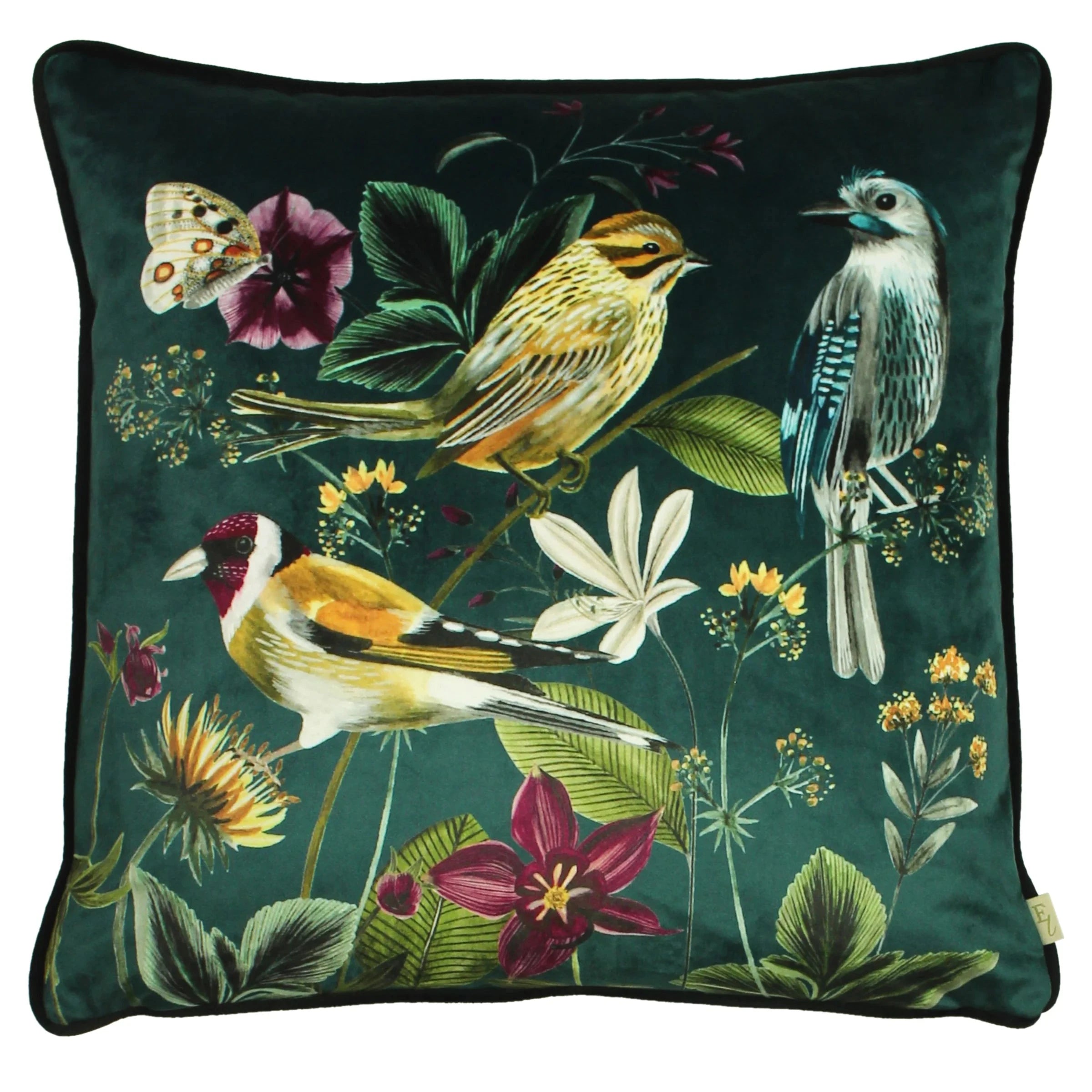 Evans Litchfield (Riva Home) Evans Lichfield Cushion Midnight Garden Bird Cushion – Green by Evans Litchfield