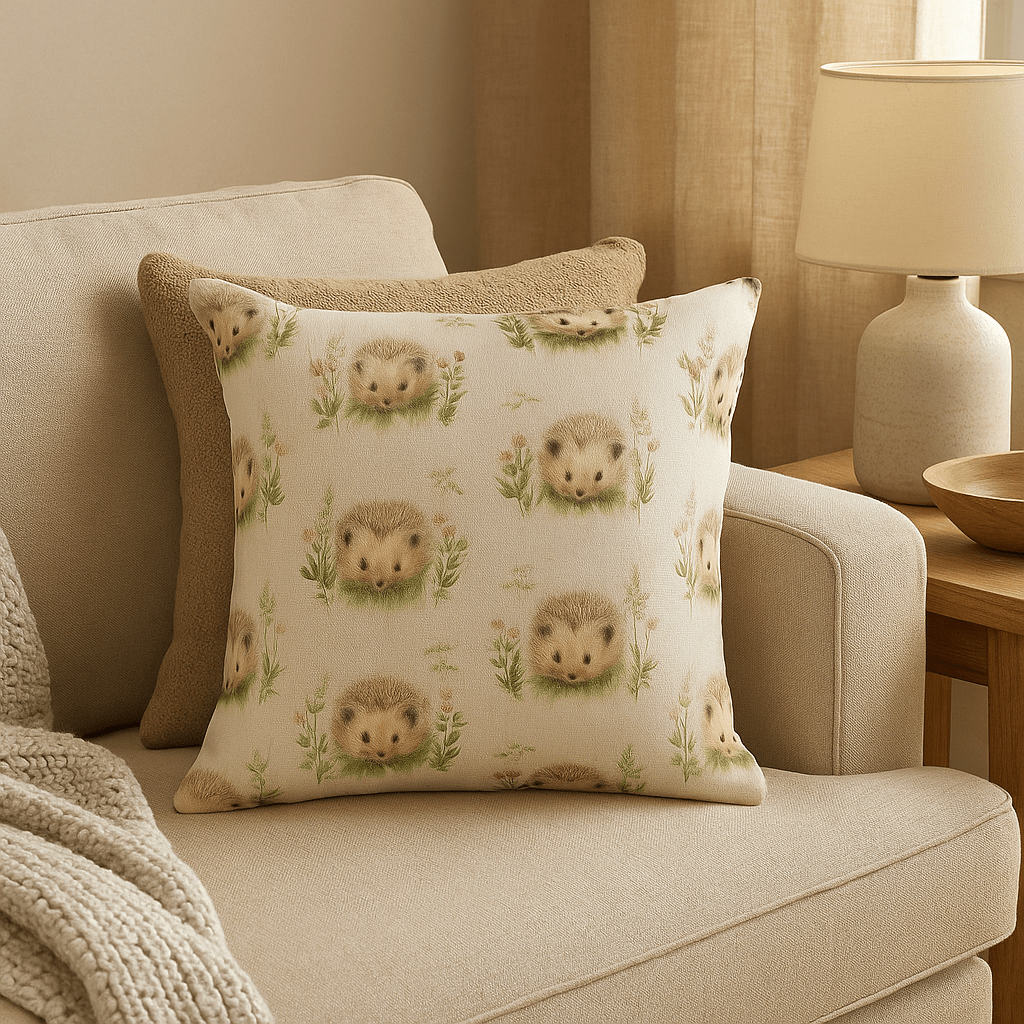 Evans Litchfield (Riva Home) Evans Lichfield Cushion Premium Hedgerow Hedgehog Repeat - duck feather filled Cushion by Evans Lichfield