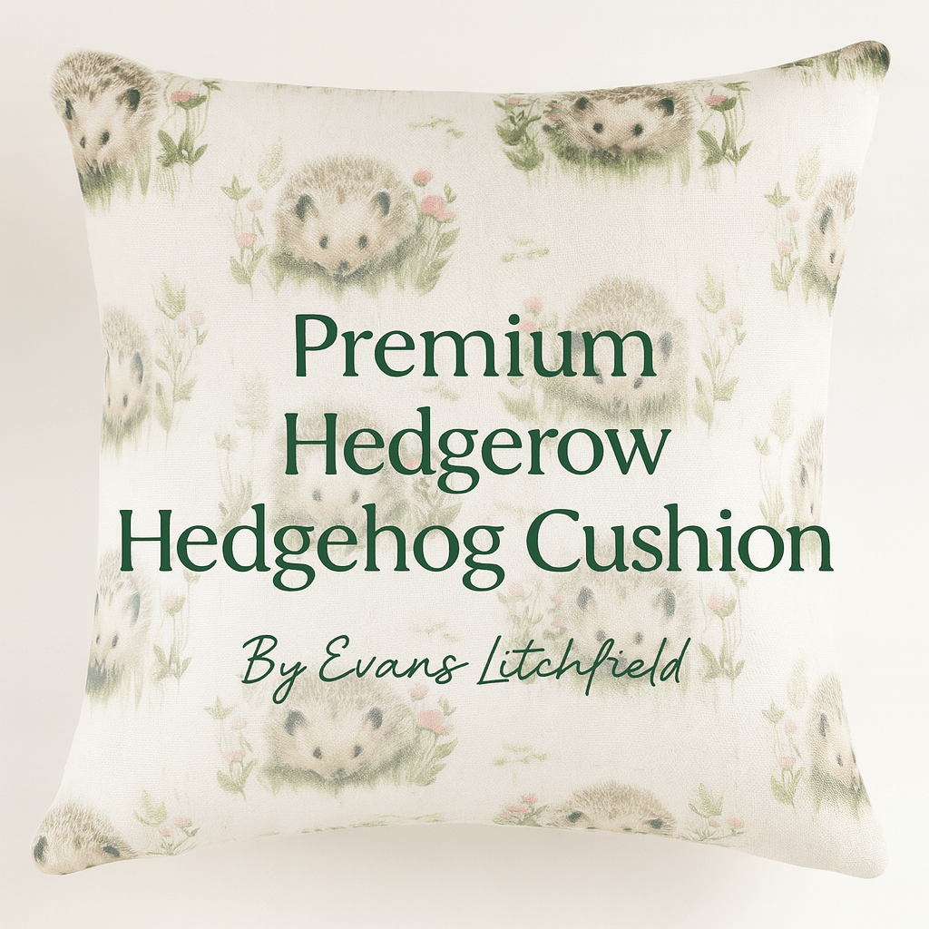 Evans Litchfield (Riva Home) Evans Lichfield Cushion Premium Hedgerow Hedgehog Repeat - duck feather filled Cushion by Evans Lichfield