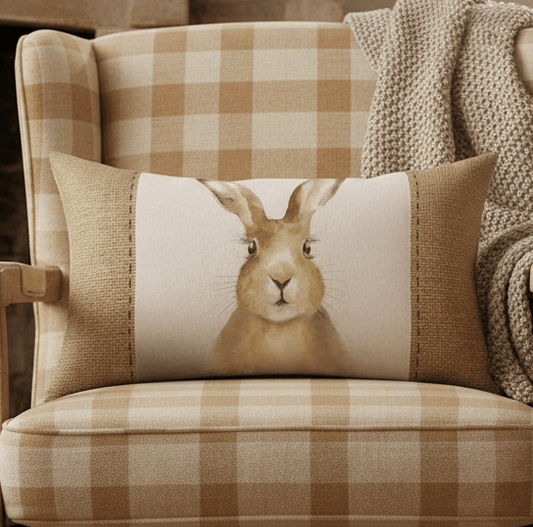 Evans Litchfield (Riva Home) Evans Lichfield Cushion Premium Hessian Hare Cushion by Evans Lichfield