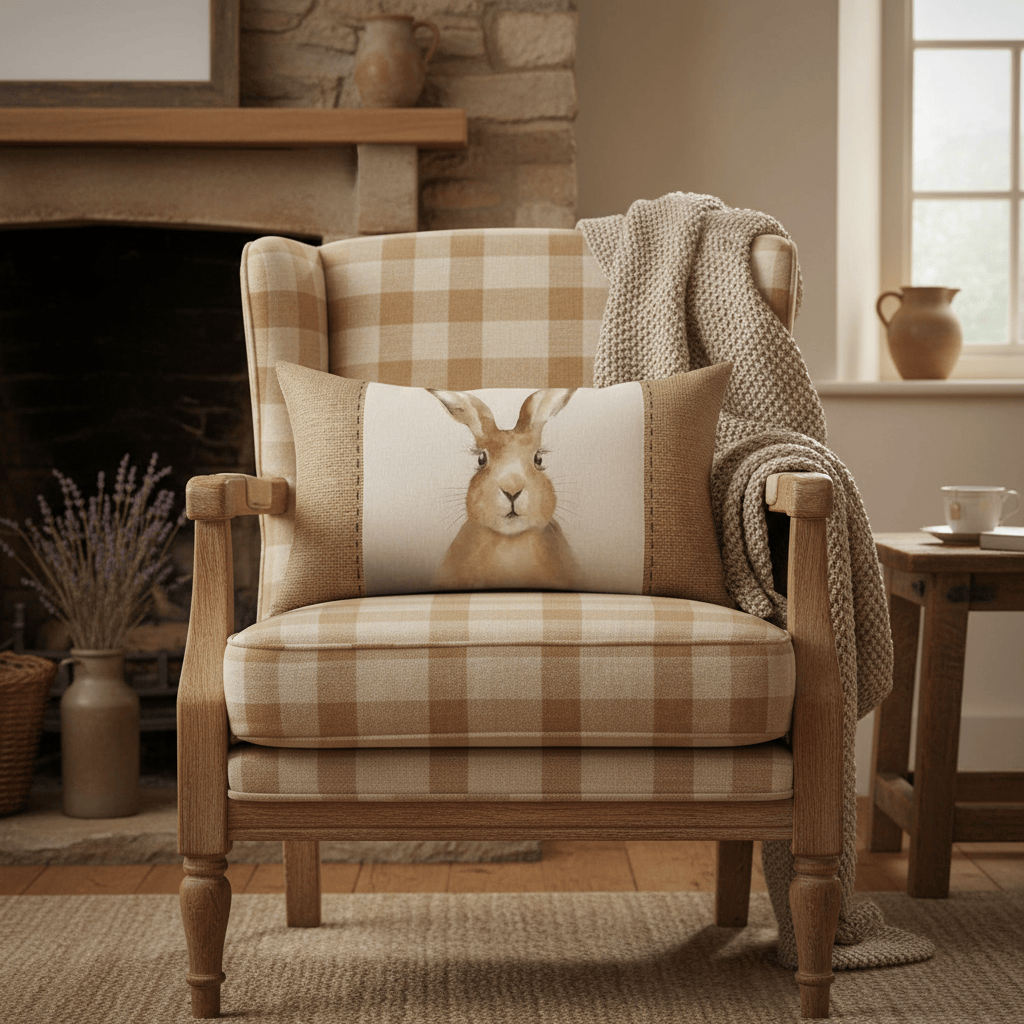 Evans Litchfield (Riva Home) Evans Lichfield Cushion Premium Hessian Hare Cushion by Evans Lichfield