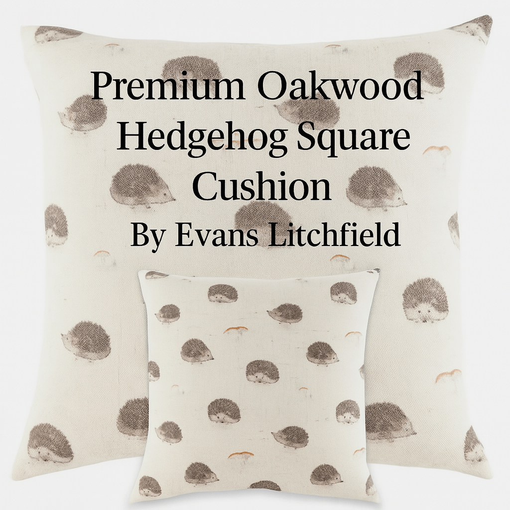 Evans Litchfield (Riva Home) Evans Lichfield Cushion Premium Oakwood Hedgehog Square Duck Feather Filled Cushion By Evans Litchfield
